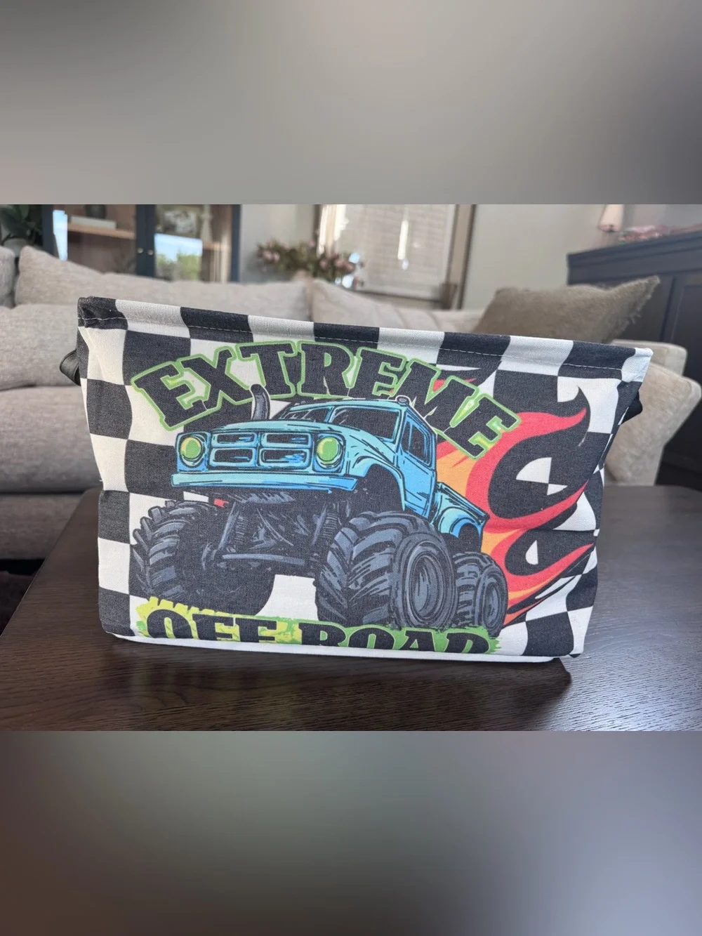 Extreme Off Road Monster Truck Graphic Storage Bin - Blue/Black/Green